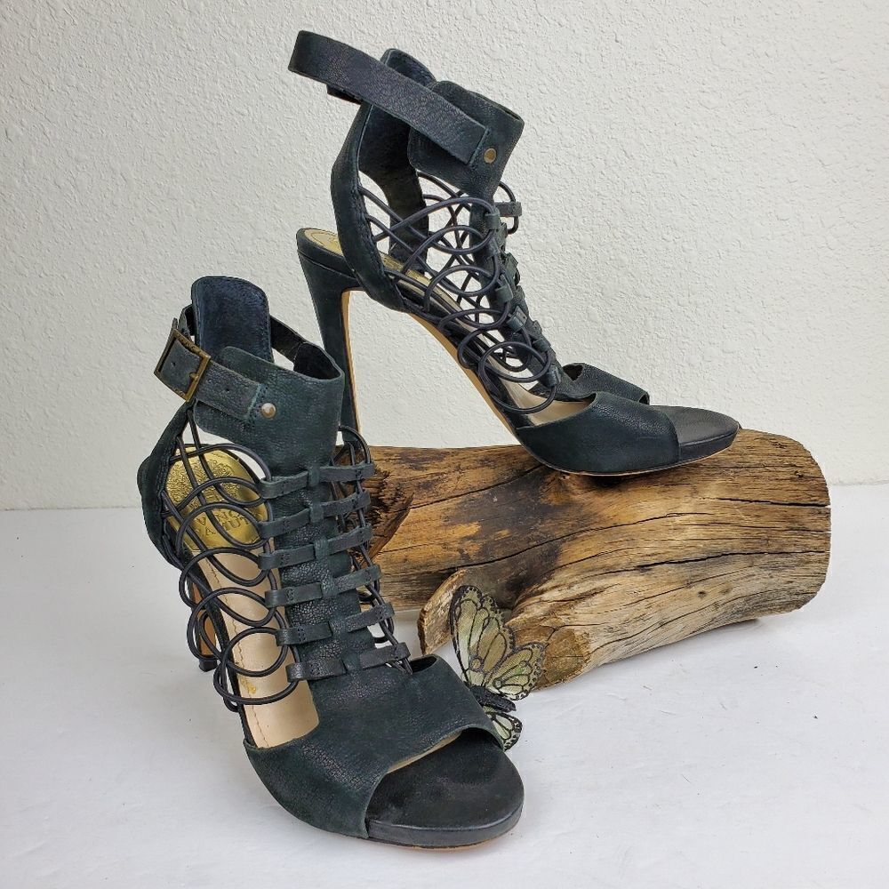 Women's Black Strappy High-Heel Sandals - Designer Style